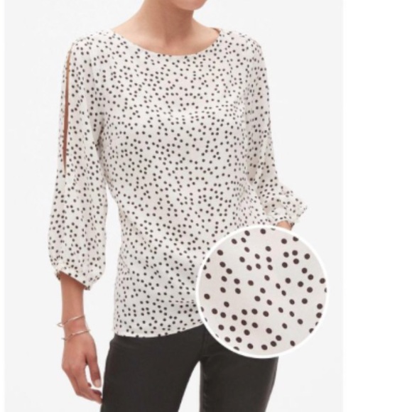 Banana Republic Factory Tops - HOST PICK! Banana Republic Split Sleeve Dot Top SP